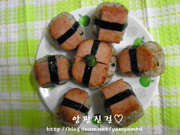 남은잡채를 활용한 스팸잡채주먹밥~