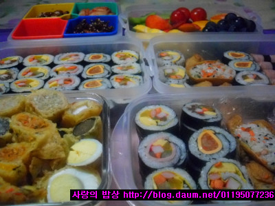 등산동호회 나선 남편기살린!야외용 김밥도시락세트>_