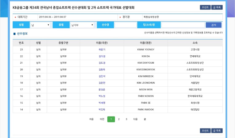 [쇼트트랙] 2019/20 시즌 쇼트트랙 국가대표 선발대회 2019 2차 04/06~07   #목동 