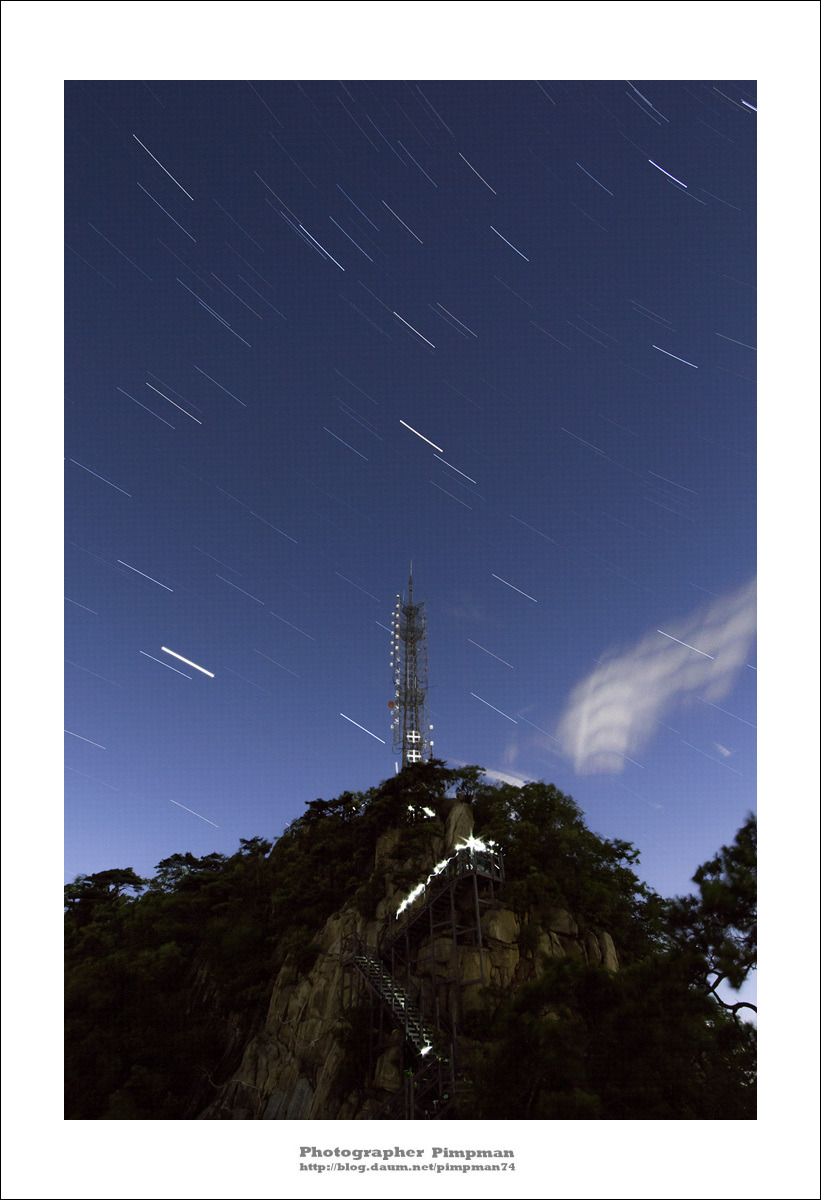2018-07-03 (서울 관악산 연주대에서 별사진) - 4 천체사진, 별일주, 별풍경, 별궤적, 점상사진