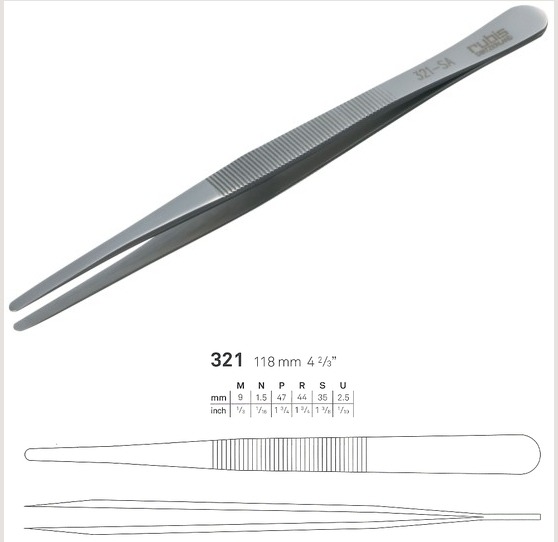 ROUND TIP TWEEZERS / RUBIS 321-SA